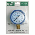 Campbell 1/4 In. x 2 In. 0 to 100 psi Pressure Gauge BPGIND CS-NL